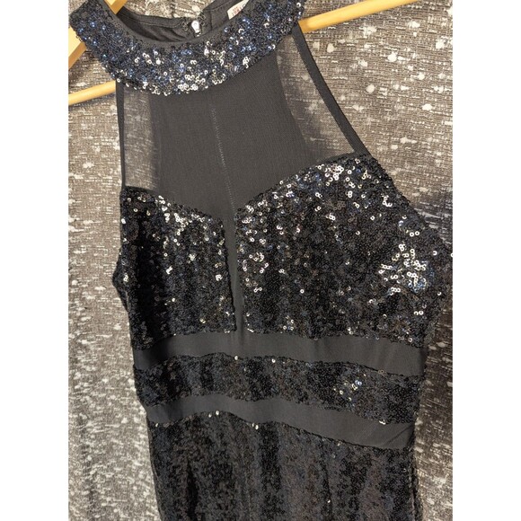 Vintage Guess‎ Halter Dress Black Sequins Cocktail Sheer Panels Size S - Picture 5 of 10